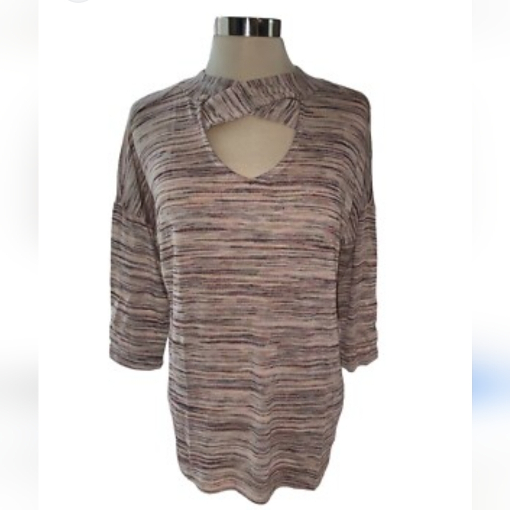 NWT Maurices Marled Heather Small 24/7 Top Sweater Maroon Gray